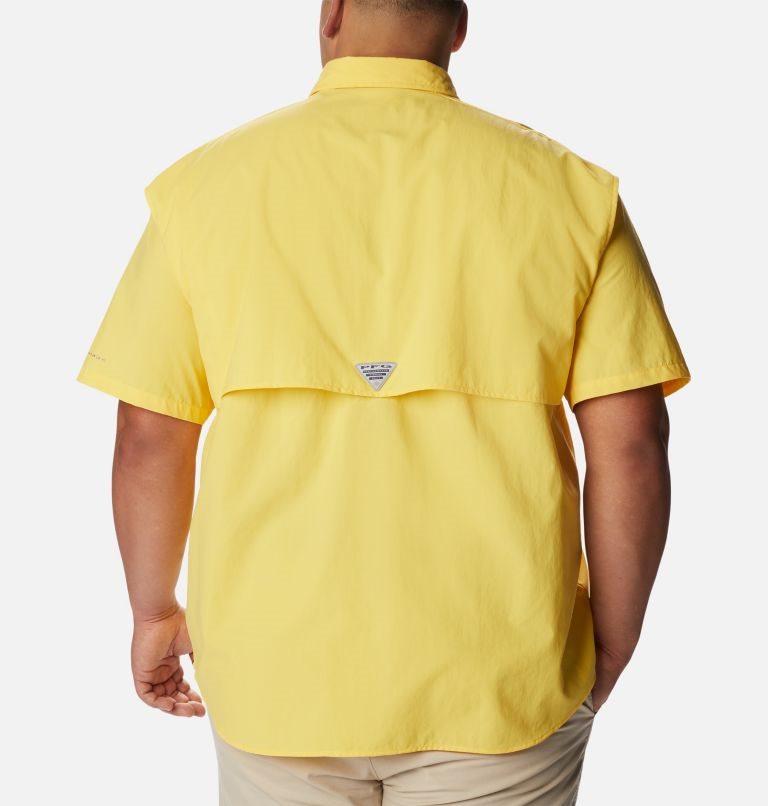 Men's Columbia PFG Bahama II Short Sleeve Shirts Yellow | Plus Size CA-Z805A
